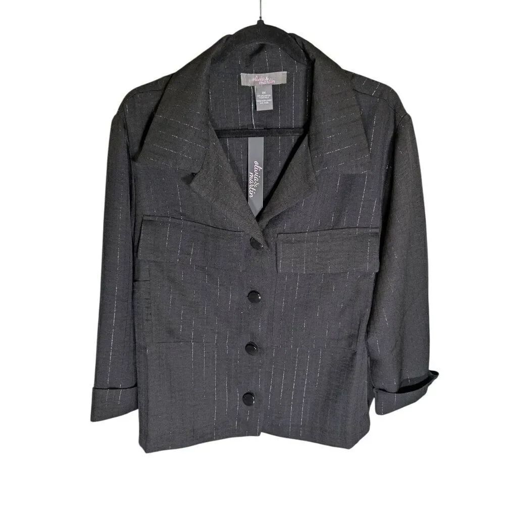NWT Olivia & Martin Jacket/Shirt Women’s Large L Gray with Pockets Women's Large